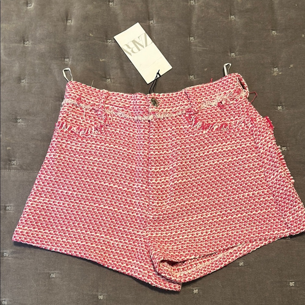Pink Tweed Shorts